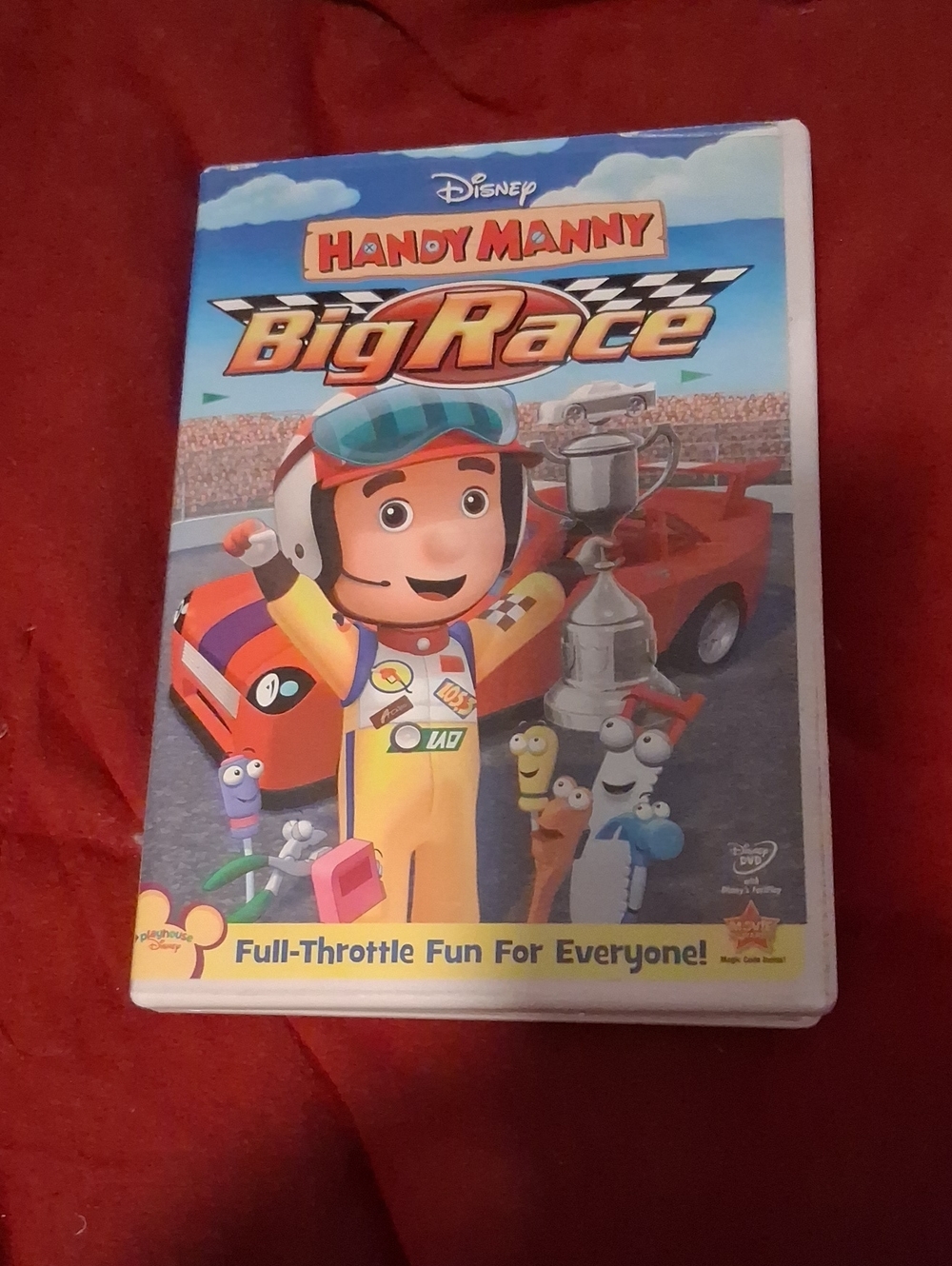 Disney Handy Manny Big Race DVD — Blue, Yellow, Red Cover